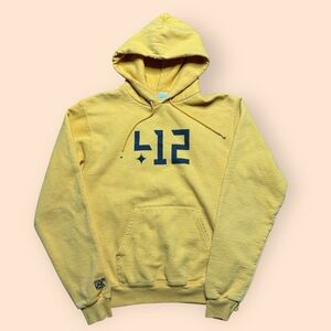 Four One Two X Champion Hoodie Yellow Men’s Small Pittsburgh 412